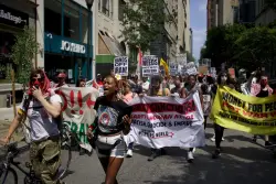 U.S. and Israeli military actions condemned at Center City protest